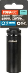Nadstavec Strend Pro Premium, rázový, predĺžený, 1/2", 6-hran, CrMO, 19 mm