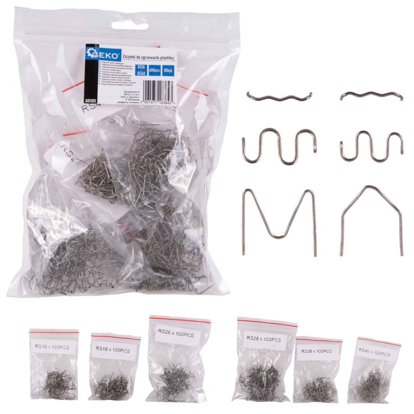 Clips für Kunststoffschweißmaschine, RS16-RS46, 600 Stk., GEKO
