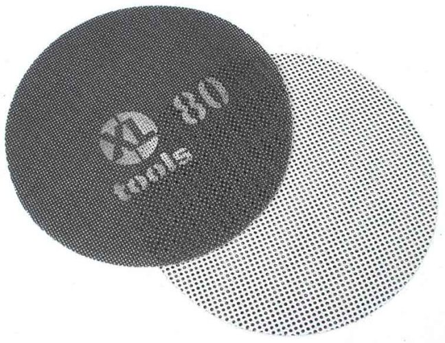 Brusná mřížka na sádrokarton průměr 225 mm, zrno 120, suchý zip, 5 kusů, XL-TOOLS
