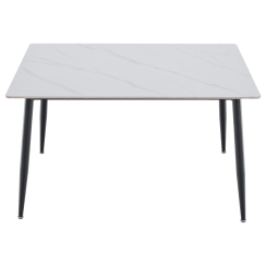 Esstisch, weißer Marmor/schwarz, 121x71 cm, FLORENC TYPE 1