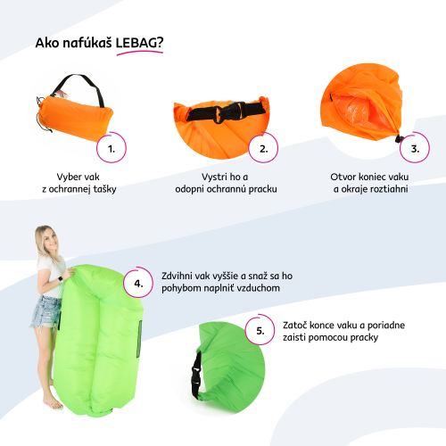 Aufblasbarer Sitzsack/Lazy Bag, rosa, LEBAG
