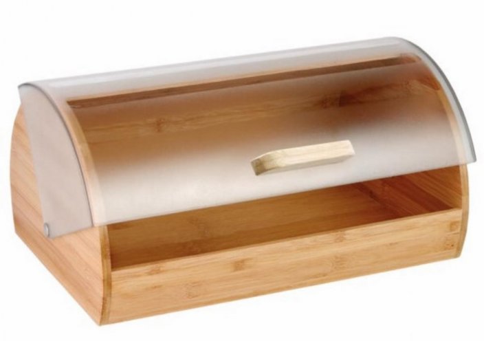 Škatla za kruh iz bambusa 38,5x26,5x18 cm s prozornim pokrovom