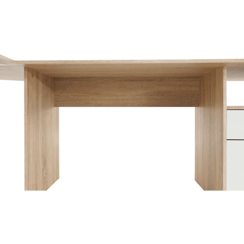 Eck-PC-Schreibtisch, Sonoma-Eiche/Weiß, MAURUS NEW MA11