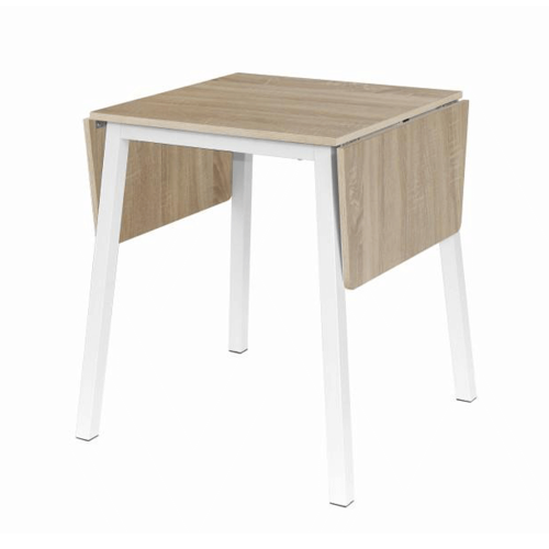 Jedilna miza, MDF folija/kovina, sonoma hrast/bela, 60-120x60 cm, MAURO