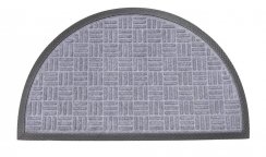 Matte 45x75 cm halbkreisförmig Gummi+Textil grau