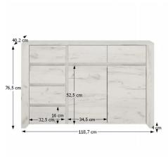 Komoda typ 42, biela craft, ANGEL