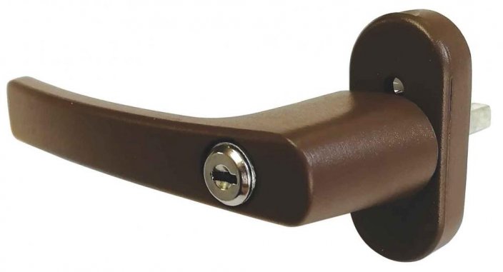 Okenska kljuka s ključavnico in ključem, rjava, kvadratna velikost 7x7 mm, XL-TOOLS
