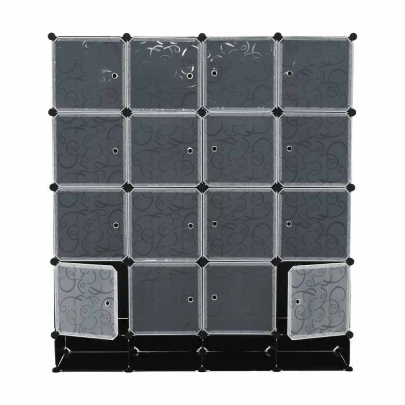 Modularni ormarski organizator, crna/mliječno bijela, RODAN TIP 2