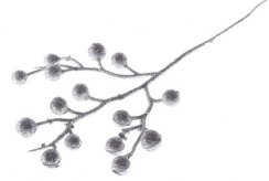 Větvička MagicHome Vánoce, GliBerries. stříbrná, 28 cm