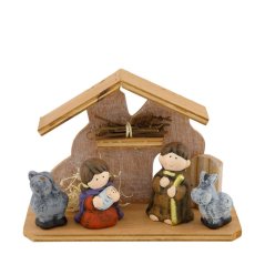 Bethlehem Heilige Familie 20x8x14cm Keramik
