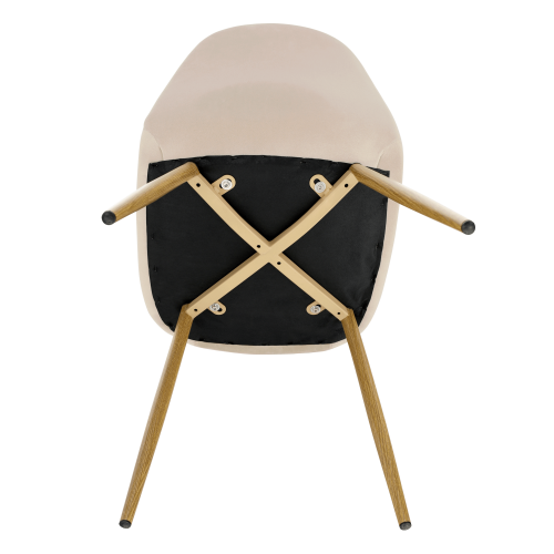 Židle, béžová Dulux Velvet látka/buk, LEGA