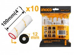 Ersatzfarbroller 100x12mm INGCO, für raue Oberflächen, 10er Pack