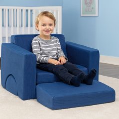 Moduláris, összecsukható, 8 puha párnával ellátott DIY gyermekfotel – kék ECOTOYS