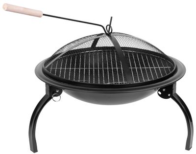 Strend Pro Homefire kandalló, BBQ, grill rostélyos, szénhez, fém, kerek, 545x400 mm
