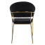 Designer-Esszimmerstuhl, schwarzer Samtstoff/Gold-Chrom-Gold, DASMIN TYP 1