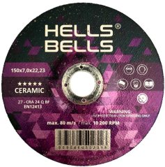Hells Bells kerék 230x7.0x22.2mm, T27, SG-kerámia, csiszolóanyag