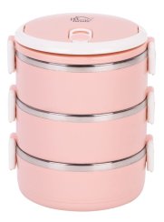 Cutie de prânz MagicHome LB933, 3 compartimente, 1,5 litri, roz