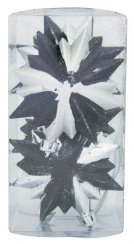 Božićni ukrasi MagicHome, 6 kom, crno-srebrni, 8x9,5 cm