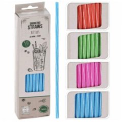 Plastikowa słomka wielokrotnego użytku, opak. 50 szt., mix kolorów KLC