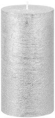 MagicHome Weihnachtskerze, 6,9x13 cm, Silber, Metallic-Effekt