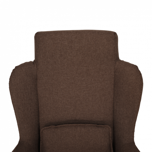 Fotel bujany, jasnobrązowa tkanina/drewno, HARPER