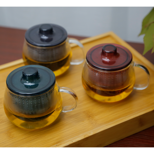 SIFTER TEMPO-KONDELA, căni de ceai cu strecurătoare, set de 3, 350 ml