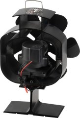 Ventilator Strend Pro, pentru șemineu, de podea, acționat termic, cu 6 pale, negru, cu funcție de oscilație