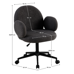 Bürostuhl, grau/schwarz, TURIO