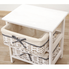 Kommode, 2 Schubladen, Antikweiß, RUBY2