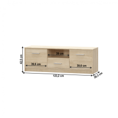 RTV stolík 2D1S, dub sonoma, TEYO