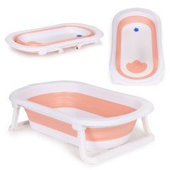 Skladacia detská vanička s odtokom Ecotoys ružová