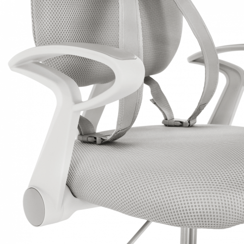 Mitwachsender Stuhl mit Untergestell und Streben, grau/weiß, ANAIS