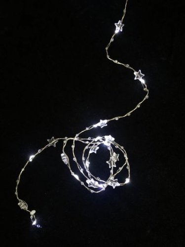 MagicHome Christmas Stardeco CW lánc, 20 mLED hideg fehér, 2xAA, IP20, belső, világítás, L-1,9 m
