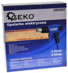 Heißluftpistole 2.000 W, 4 Düsen, 2 Temperaturstufen, 350/550 C°, Schutzhülle, GEKO