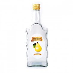Fľaša na alkohol sklo 500ml HRUŠKOVICA hranatá, uzáver na závit Kláštorná KLC