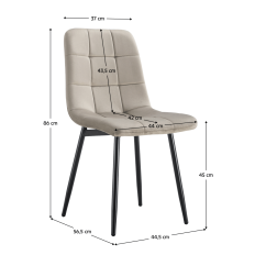 Stolica, sivo-smeđa Taupe Velvet tkanina/crna, RAMITA TIP 3