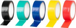 Szalag Stred Pro, 19 mm, L-5 m, PVC, max. 80°C, 600V, szigetelő, többféle szín, ragasztó, csomag. 5 db