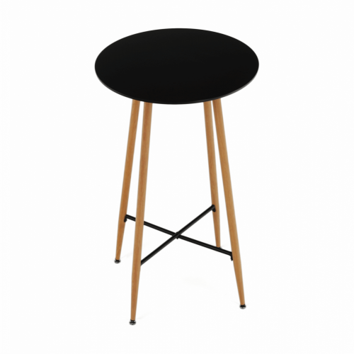 Barska miza, črna/hrast, premer 60 cm, IMAM