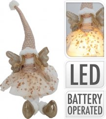 Angyal LED figura 20x16x60 cm krém-arany