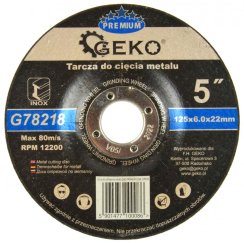 Brusna ploča za metal i nehrđajući čelik 125 x 6,0 x 22,2 mm, GEKO