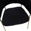 Designer-Esszimmerstuhl, schwarzer Samtstoff/Gold-Chrom-Gold, DASMIN TYP 1