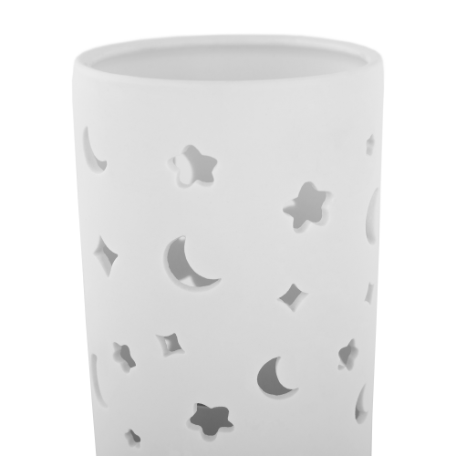 Tischlampe aus Keramik, weiß/Mond- und Sternenmuster, DANAR