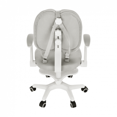 Mitwachsender Stuhl mit Untergestell und Streben, grau/weiß, ANAIS