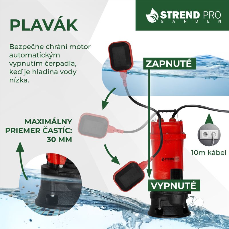 Pumpa Strend Pro Garden, 900W, 20000 l/h, kabel 10 m, mulj, sa nožem, za septičku jamu-POSEBNA PONUDA