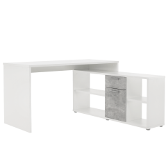 PC-Schreibtisch, Weiß/Beton, NOE NEU