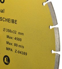 Tarcza diamentowa segmentowa 350 x 32 x 4,1 mm, GEKO