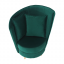 Fotelja u Art Deco stilu, smaragdna Kronos tkanina/hrast, OKRUGLO NOVO