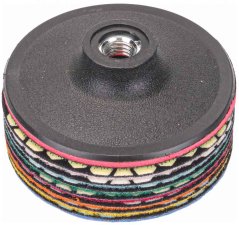 Sada diamantových kotúčov zrno 50-3.000, unášací disk 100 mm, brúsenie na sucho, POWERMAT