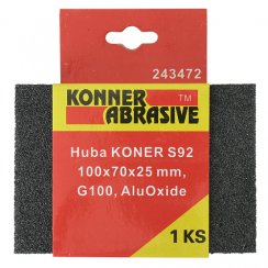 Schwamm KONNER S92 100x70x25 mm, G060, AluOxid, Schleifschwamm