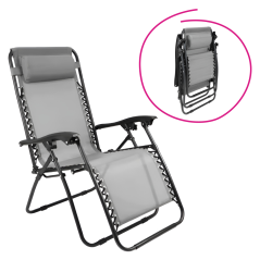 Gartenliegestuhl, hellgrau, GERALD NEU